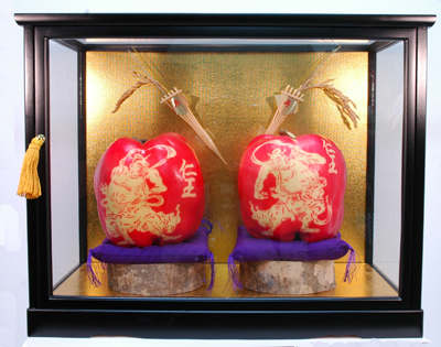 大幅お値下げ❗️みずみずしい　りんごの油絵　洋画　ヴィンテージ　ゴールド額縁 大幅お値下げ❗️みずみずしい りんごの油絵 洋画 ヴィンテージ