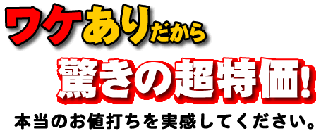 ワケありだから驚きの超特価